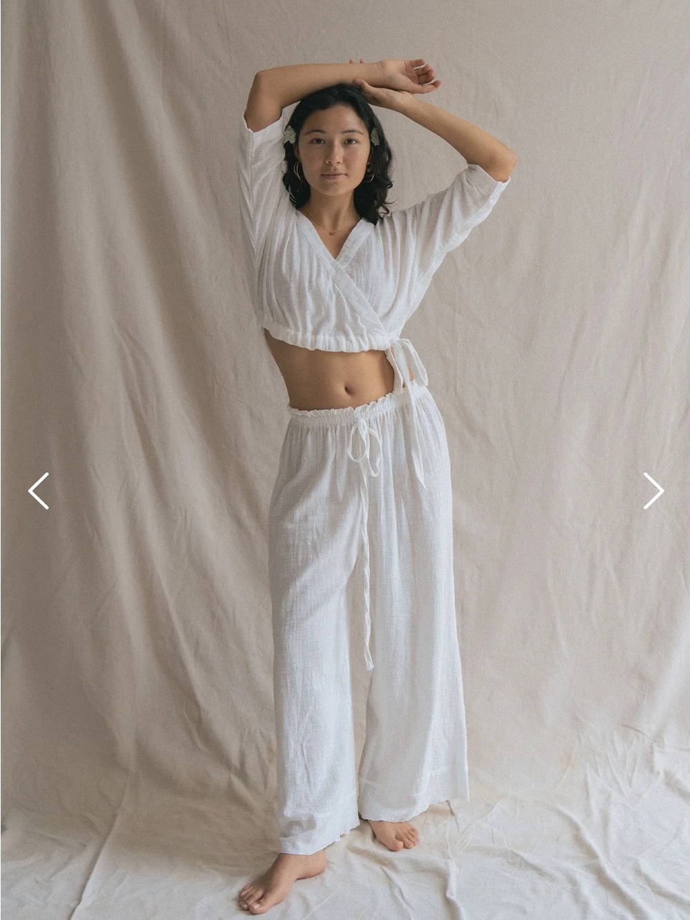 NWOT Indigo Luna flow SET off-white, XS/S